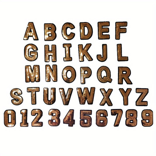 36pcs Bead Letter Iron On Patches Men Clothing Jacket Jeans Pants Dress