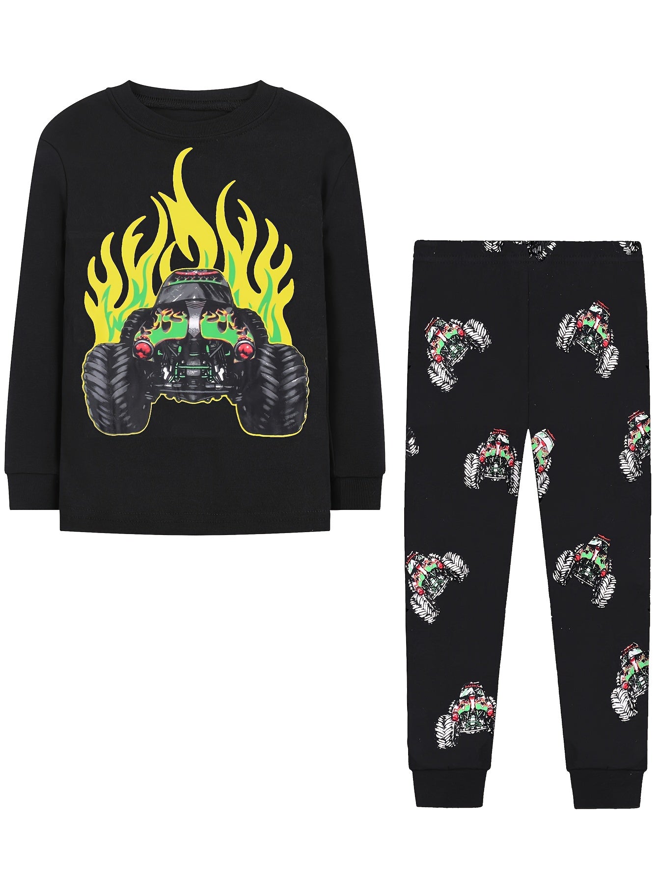 Toddler Fire Car Pajama Set Long Sleeve Top & Pants
