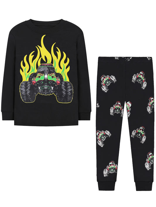 Toddler Fire Car Pajama Set Long Sleeve Top & Pants