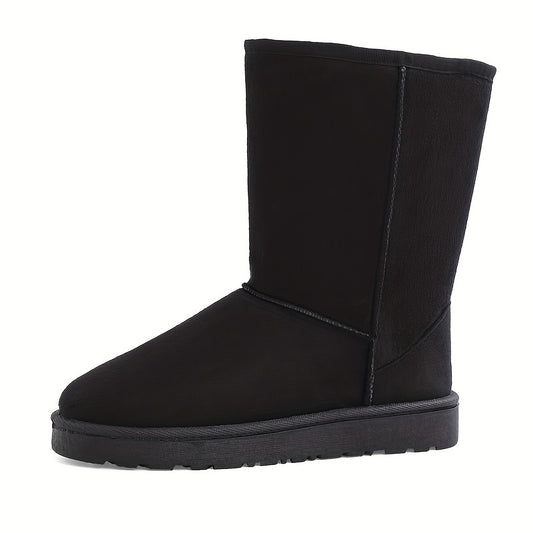 Women's Platform Snow Boots Round Toe Mid Calf Plush Winter Warm Shoes