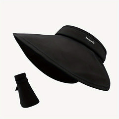 Wide Brim Foldable Visor Hat Solid UV Protection Sun Hat