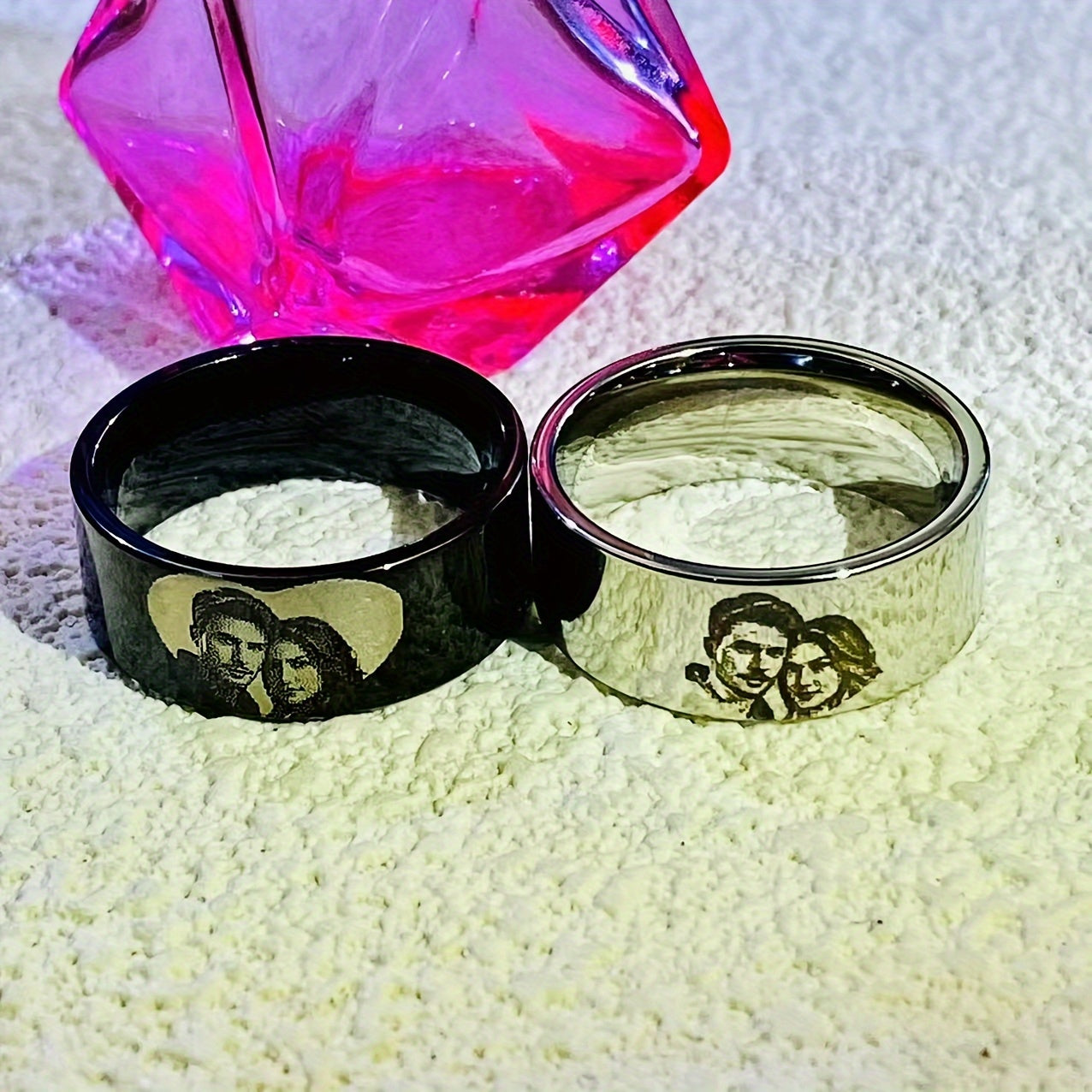 Custom Engraved Photo Ring Stainless Steel Personalized Durable Polished Gift