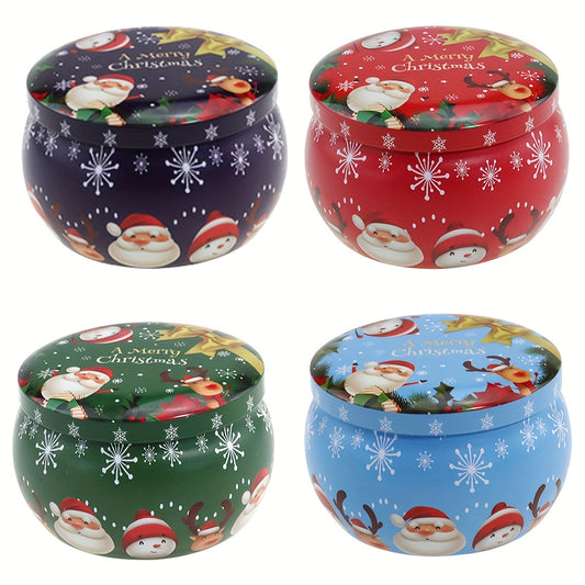 Boho Christmas Theme Storage Jar Iron Round Storage Box