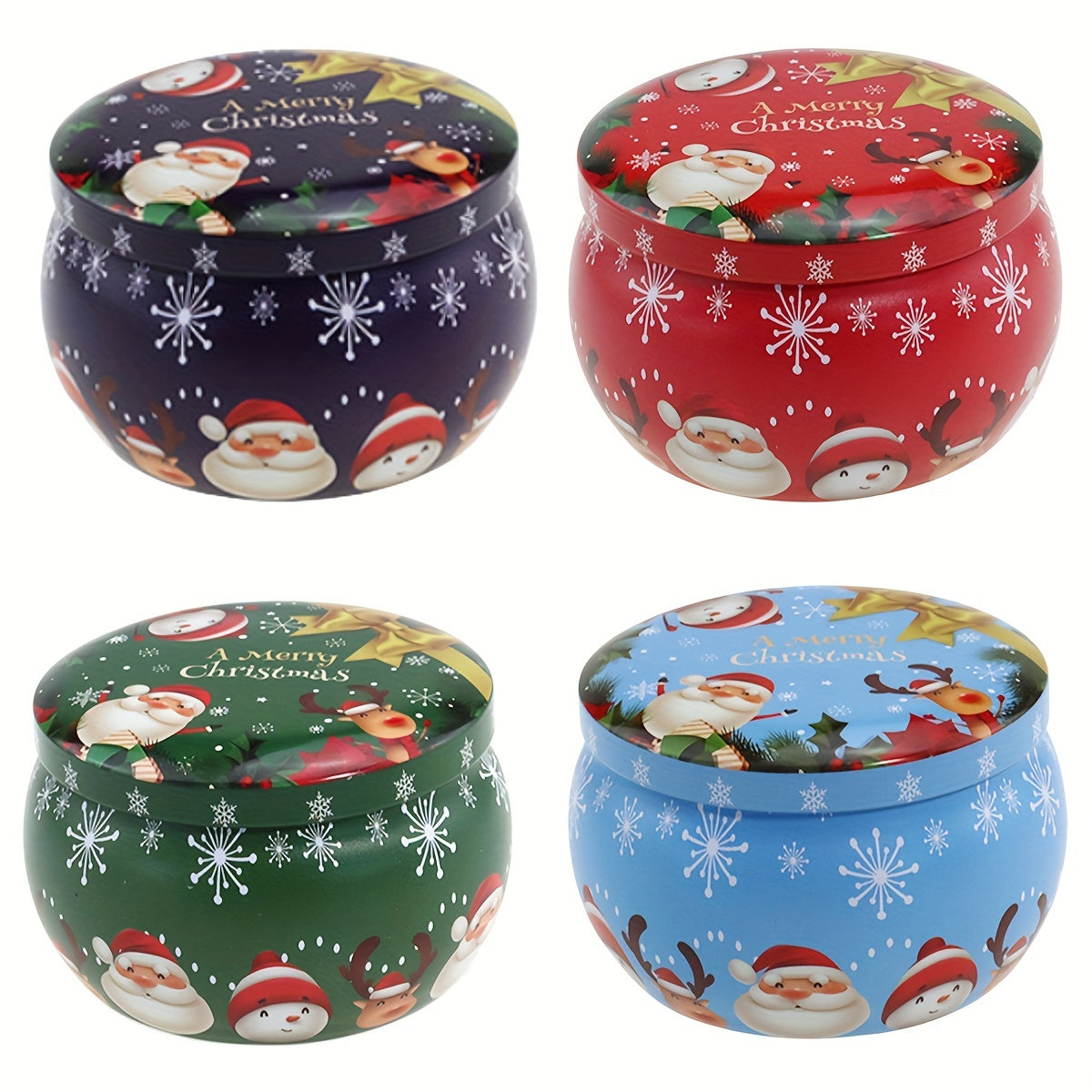 Metal Christmas Candy Jar Creative Biscuits Candle Fragrance Box