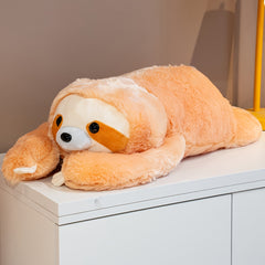 1pc Sloth Plush Toy Laying Down Stuffed Animal Soft Polyester Creative Doll