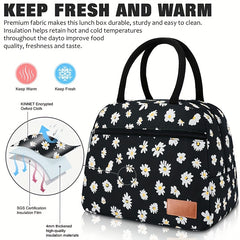 Leakproof Insulated Daisy Lunch Tote Bag for Work & Travel