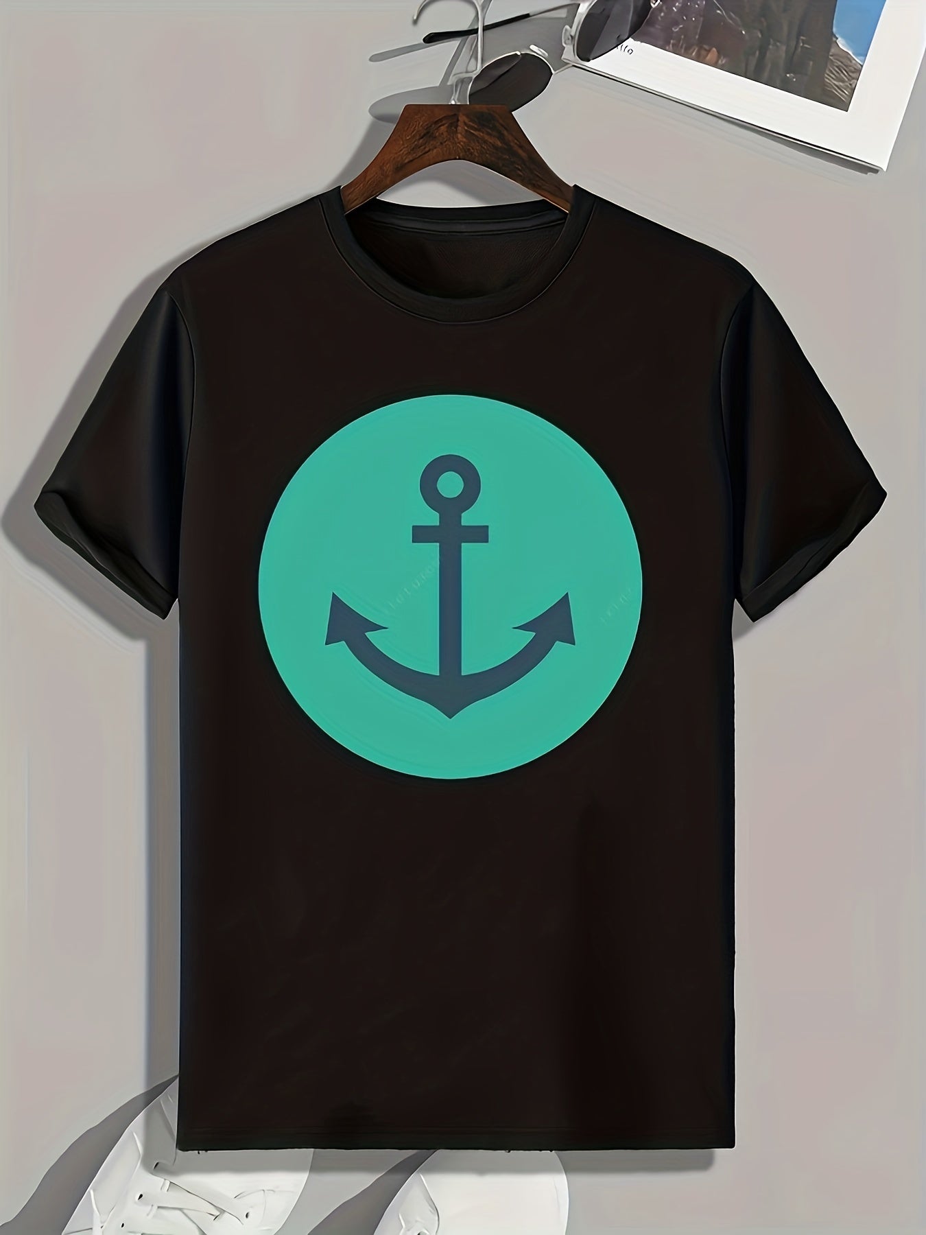 Anchor Print Men's Graphic T shirt for Summer