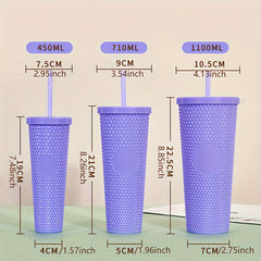 3pcs Plastic Water Cup Set with Straw 37.2oz 24.01oz 15.22oz Leakproof Bottle