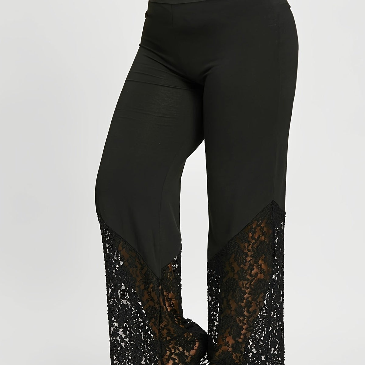  Wide Leg High Rise Lace Casual Pants