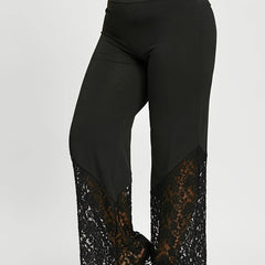  Wide Leg High Rise Lace Casual Pants