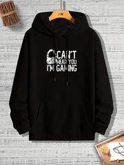 "Can't Hear You I'm Gaming" Print Hoodies For Men