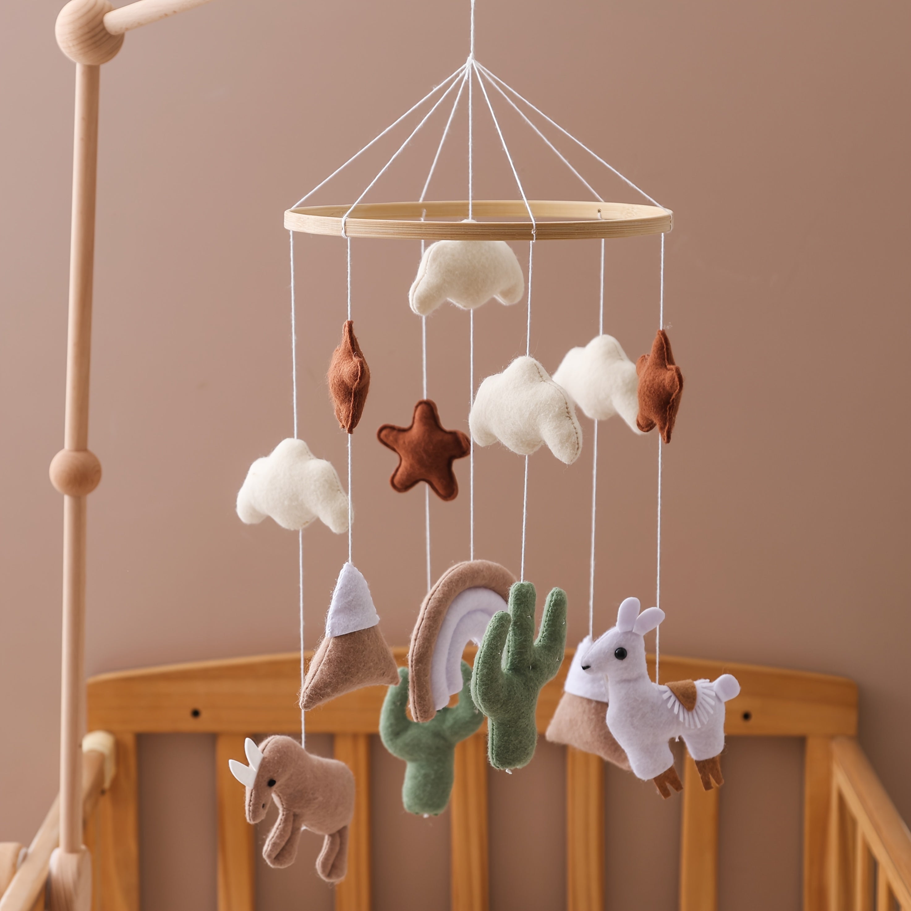 Baby Sheep & Star & Moon Bed Bell Crib Alpaca Theme Bed Bell
