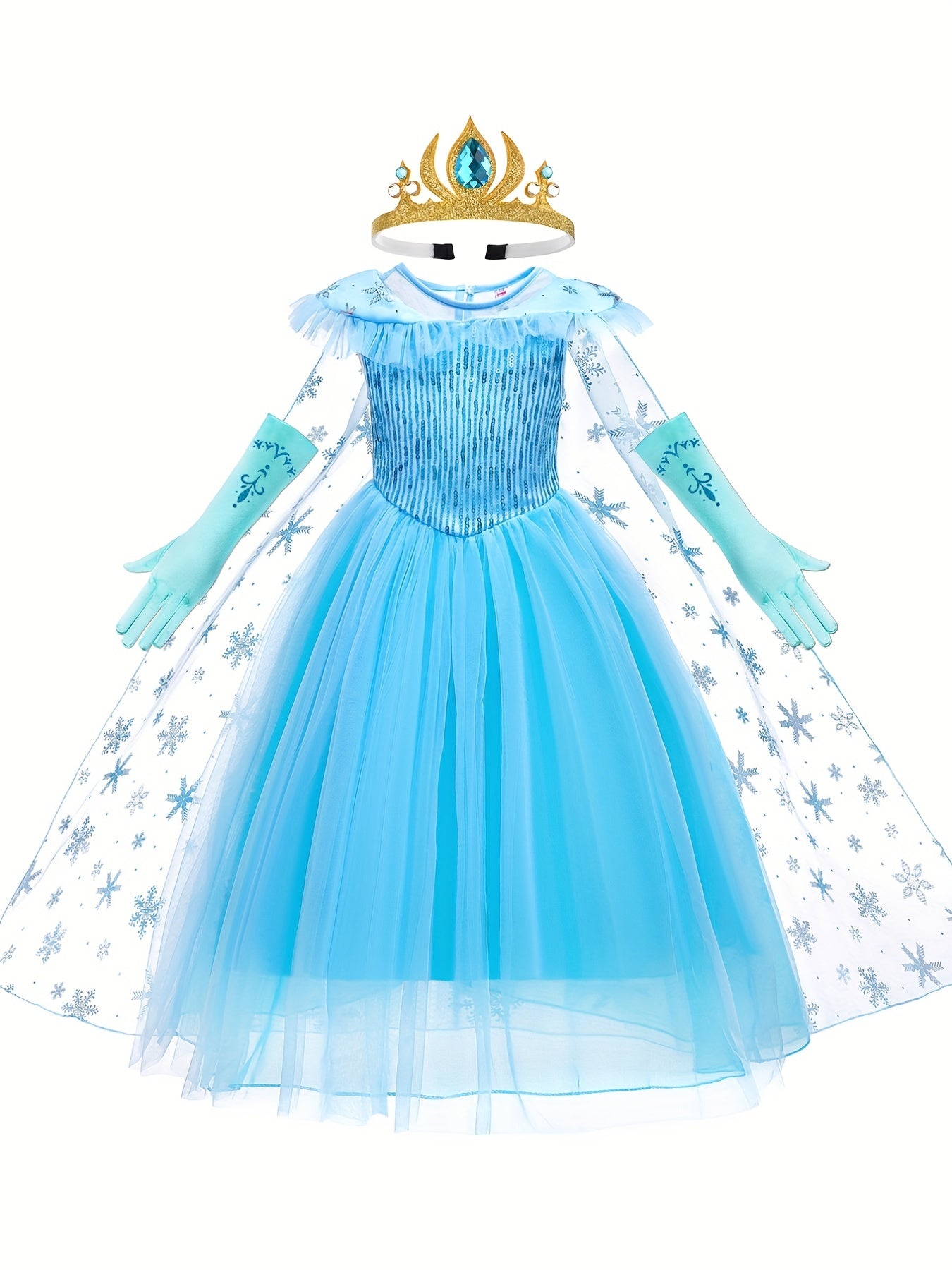 5pcs Girls Princess Costume Party Dress Set with Accessories