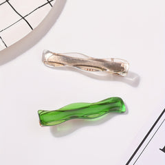 2pcs Women's Wavy Hair Clip Side Clip Bangs Clip Barrette Hair Accessory