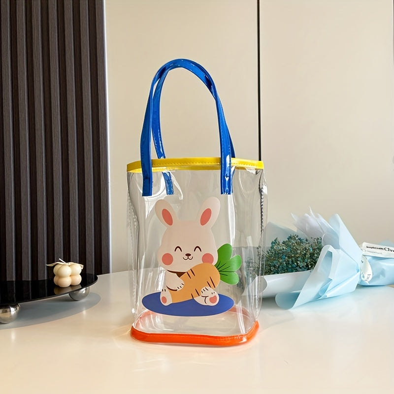 Transparent Cartoon Rabbit Travel Handbag for Girls