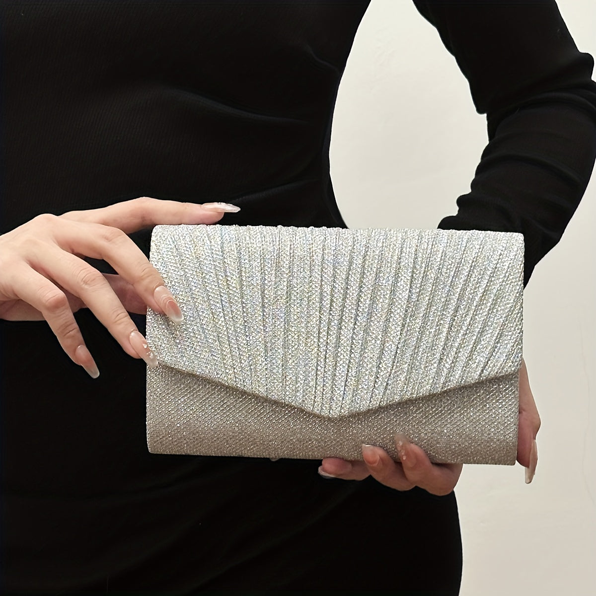 Glitter Clutch with Magnet Closure Classic Evening Bag