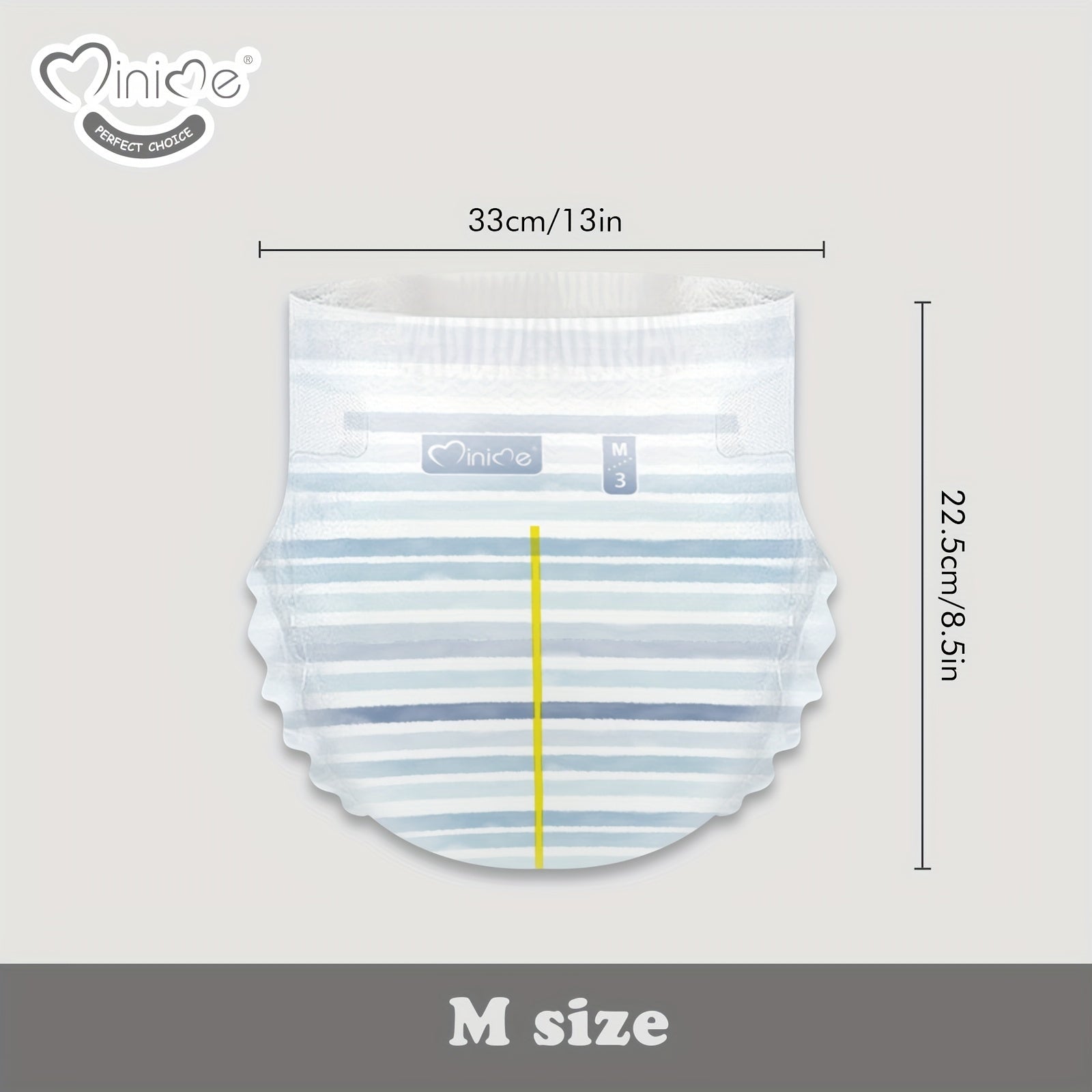 Minime Baby Diapers 3kg 3D Absorbent Core Double Elastic Wasitband