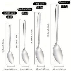 8pcs Stainless Steel Teaspoons Set Round Pointed Silverware Mirror Polished