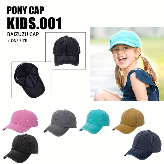 Kids Washed Sports Baseball Cap Sun Visor Hat Ages 3-8