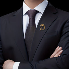 Dragon Pearl Brooch Vintage Collar Pin For Men