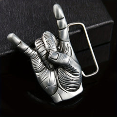 Metal Rock Love Gesture Belt Buckle for Men