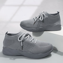 Solid Embossed Weave Sneaker Running Shoes for Women