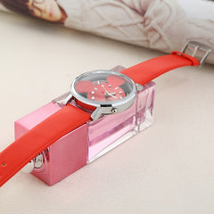 Girls Cute Mouse Watch with Faux Leather Band