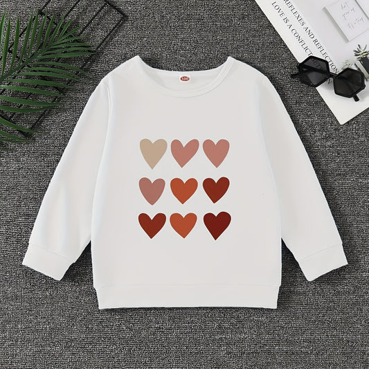 Girls' Hearts Graphic Sweatshirt Pullovers Long Sleeve Tops