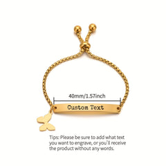 Custom Engraved Lettering Bracelet Titanium Stainless Steel Personalized Name