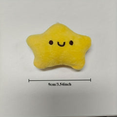 12pcs Yellow Star Squeaky Plush Keychain
