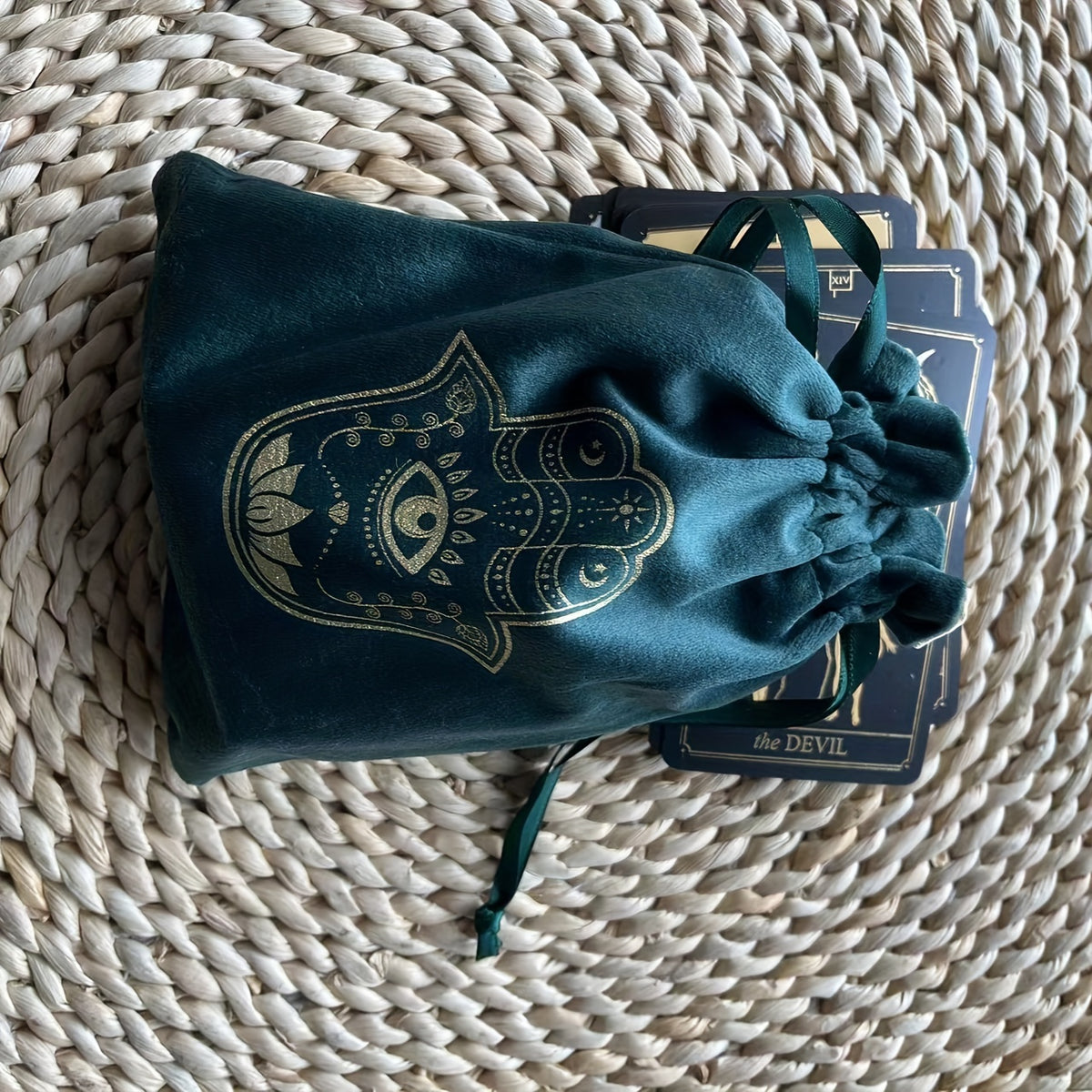 Green Velvet Jewelry Pouch Gift Bag Drawstring Bags