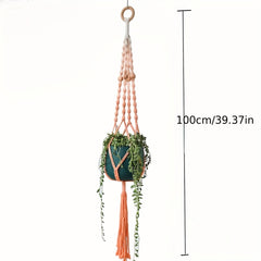 2pcs Macrame Plant Hanger Pot Holder Gradient Dyeing