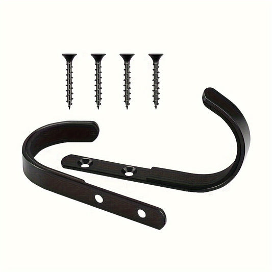 2pcs Wall Mounted Rack Storage J hook Hanging Equipment