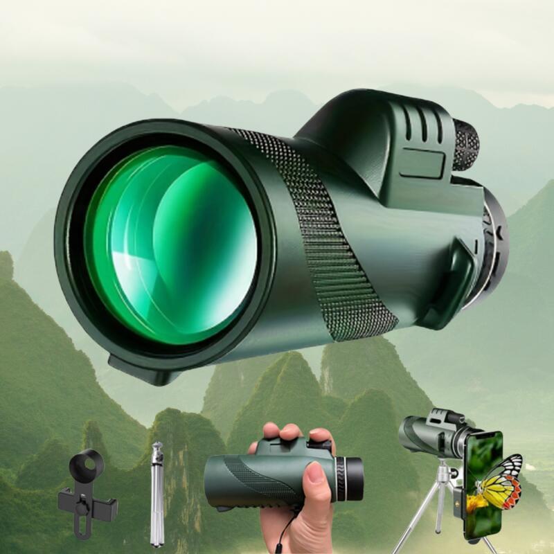 Compact 10x42 HD Telescope Binoculars for Adults Wide Angle Green Optics