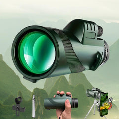 Compact 10x42 HD Telescope Binoculars for Adults Wide Angle Green Optics