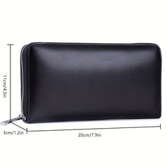 Large Capacity Leather Long Wallet for Men and Women