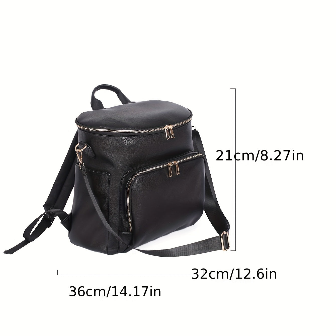 PU Cylinder Mummy Bag Large Capacity Backpack