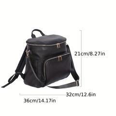 PU Cylinder Mummy Bag Large Capacity Backpack