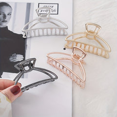 4pcs Metal Hair Claw Clip Y2K Hollow Banana Large Non Slip Styling Accessory
