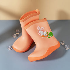 Girl's High Top Cartoon Rain Boots Waterproof Non Slip Shoes