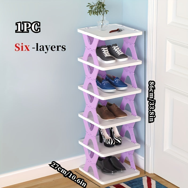 Narrow Stackable Shoe Rack for Bedroom Hallway Bathroom