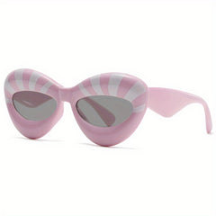 Striped Lip Sunglasses Funny Photo Booth Props for Party UV400