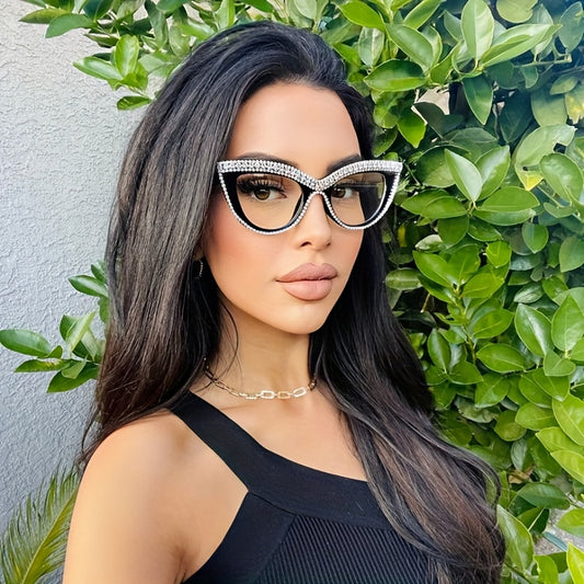 Rhinestone Cat Eye Sunglasses UV400 Protection