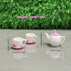 Dollhouse Tea Set with Random Colors - 3 Piece Set