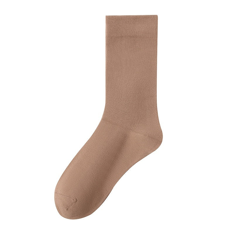 3 Pairs Solid Socks Comfy & Breathable Women's Stockings & Hosiery