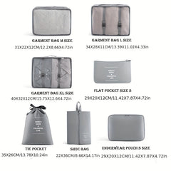 6pcs Clothes Storage Bags Portable Travel Luggage Organizer Large Capacity