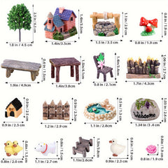 48pcs Fairy Garden Accessories Mini Fairy Garden Decoration Christmas Decoration