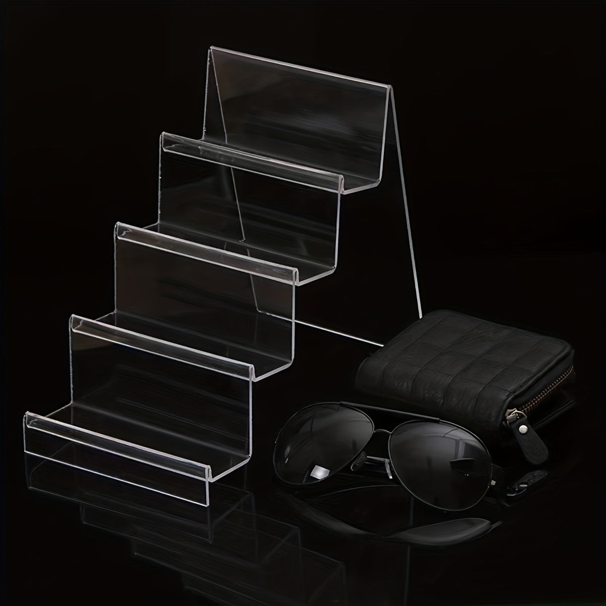 4 Tier Clear Glasses Display Rack Sunglasses Storage Stand Holder Organizer