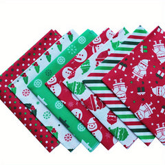 7pcs Christmas Fabric Patchwork Quilting DIY Needlework