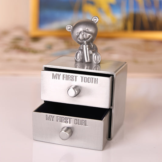 Mini Metal Tooth Box Keepsake Birth Hair Souvenir Storage Box